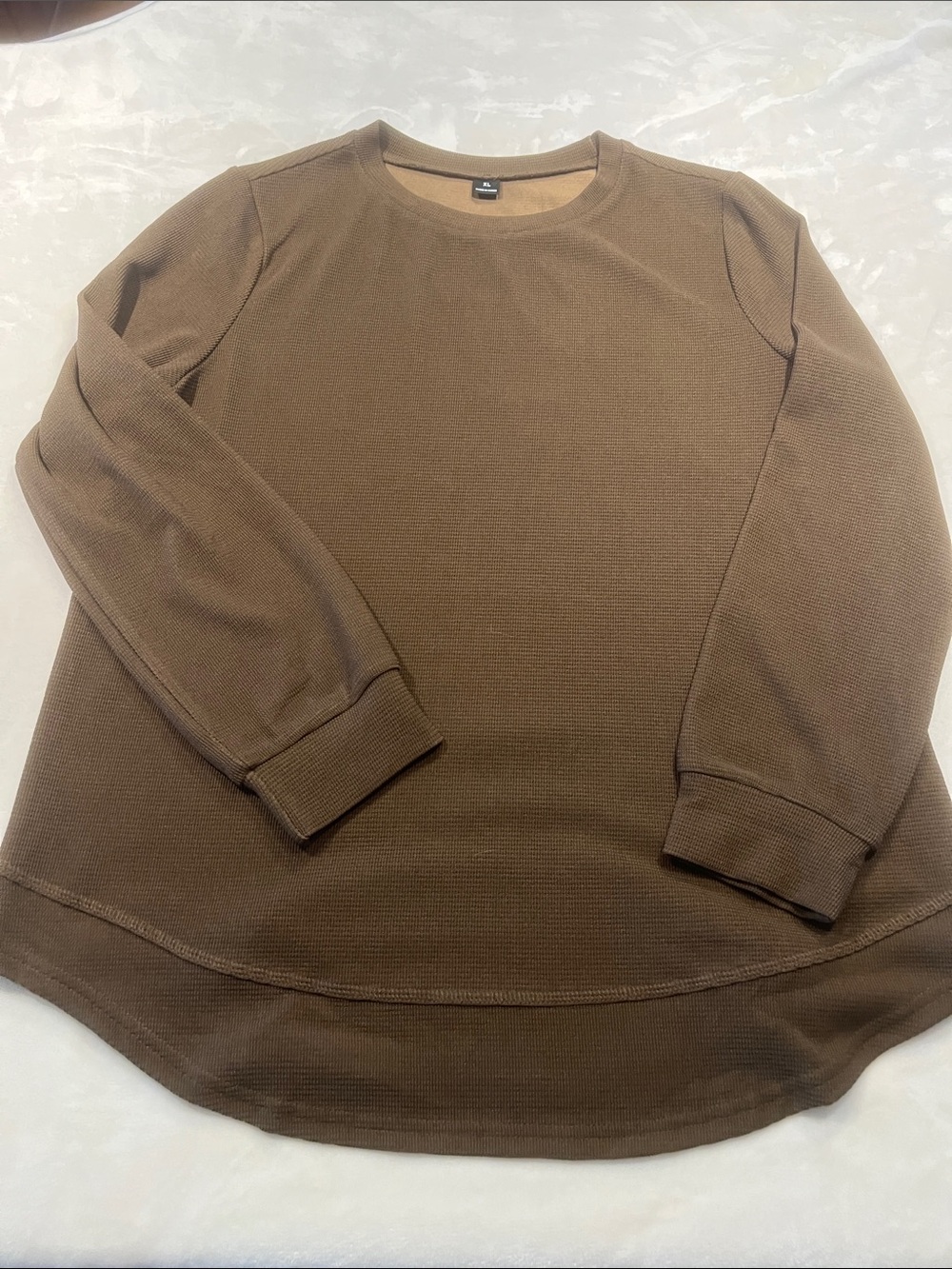 SHEIN Men's Brown Crewneck Waffle Knit Sweater
